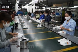 Doanh nghiệp da giày ứng dụng công nghệ mới để đẩy mạnh xuất khẩu. (Ảnh: Đức Duy/Vietnam+)