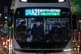 Hàn Quốc đã triển khai thí điểm tuyến buýt tự hành thường lệ ban đêm đầu tiên, nối các khu vực có mật độ di chuyển vào ban đêm cao nhất thành phố. (Nguồn: Yonhap)