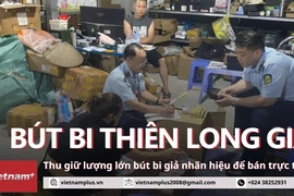 Đột kích cơ sở "Thiên Long" nhái rao bán trên sàn thương mại điện tử Shopee
