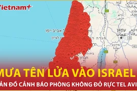 8+ Điểm nóng: Bản đồ báo động Israel "đỏ rực" trong cơn mưa tên lửa bắn từ Iran