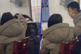 Nữ giáo viên dạy toán đã có hành vi bạo lực với hai học sinh ngay trong phòng giáo viên. (Nguồn: Baidu)