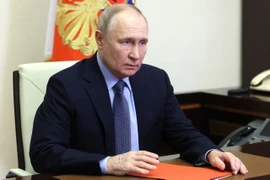 Tổng thống Nga Vladimir Putin chủ trì cuộc họp tại Moskva ngày 29/3/2024. (Ảnh: AFP/TTXVN)