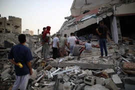 Cảnh đổ nát sau cuộc không kích của Israel xuống Dải Gaza ngày 11/5/2024. (Ảnh: THX/TTXVN)
