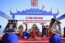 Nghi lễ chính của Lễ hội Cầu ngư truyền thống quận Thanh Khê, thành phố Đà Nẵng. (Ảnh: Trần Lê Lâm/TTXVN)