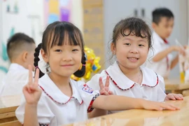 Học sinh một trường tiểu học ở Hà Nội. (Ảnh: Thanh Tùng/TTXVN)