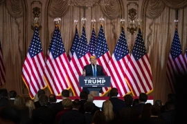 Cựu Tổng thống Donald Trump phát biểu tại sự kiện bầu cử 'Siêu thứ Ba' ở Palm Beach, Florida ngày 5/3. (Ảnh: AFP/TTXVN)