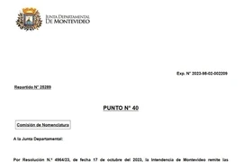 Nghị quyết đặt tên không gian Việt Nam của Chính quyền thủ đô Montevideo. (Ảnh: Diệu Hương/TTXVN)