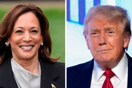 Ứng cử viên Tổng thống Mỹ của đảng Cộng hòa Donald Trump (phải) và bà Kamala Harris của đảng Dân chủ. (Nguồn: AP)