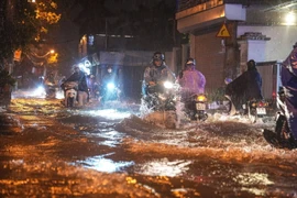 Mưa lớn cục bộ có khả năng gây ra tình trạng ngập úng. (Ảnh minh họa: Phạm Tuấn Anh/TTXVN)