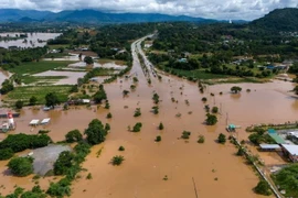 Ngập lụt do ảnh hưởng của bão Yagi ở tỉnh Chiang Rai, Thái Lan ngày 12/9. (Ảnh: Reuters/TTXVN)