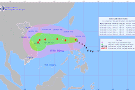 Vị trí và đường đi của bão Trami. (Nguồn: Trung tâm Dự báo Khí tượng Thủy văn Quốc gia)