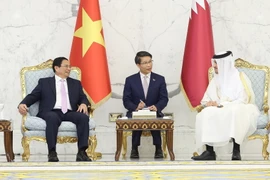 Thủ tướng Phạm Minh Chính hội đàm với Thủ tướng Nhà nước Qatar Sheikh Mohammed bin Abdulrahman bin Jasim Al-Thani. (Ảnh: Dương Giang/TTXVN)