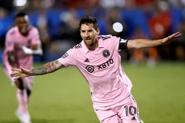 Lionel Messi ăn mừng bàn thắng trong trận đấu giữa Câu lạc bộ Inter Miami và FC Dallas tại Nhật Bản, ngày 6/8/2023. (Ảnh: USA Today/TTXVN)