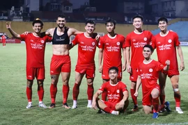 Thể Công-Viettel 'lội ngược dòng' giành chiến thắng 2-1 trước Câu lạc bộ Hải Phòng ở vòng 22 V-League 2023/24. (Ảnh: Việt Anh/Vietnam+)