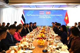 Kỳ họp lần thứ 5 Ủy ban hỗn hợp về hợp tác song phương Việt Nam-Thái Lan (JCBC), trưa 11/4. (Ảnh: Huy Tiến/TTXVN)