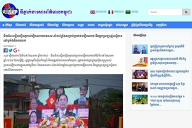 Bài viết với tiêu đề “Chiến thắng Điện Biên Phủ có ý nghĩa quan trọng đối với người dân Việt Nam và những người yêu chuộng hòa bình trên toàn thế giới” (ảnh chụp màn hình) phát ngày 7/5/2024 trên trang chủ của Thông tấn xã Campuchia (AKP). (Ảnh: TTXVN )phát 