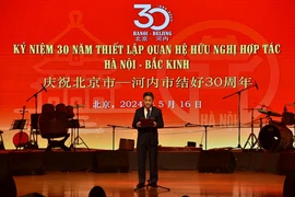 Ông Hà Minh Hải, Phó Chủ tịch thành phố Hà Nội, phát biểu khai mạc Chương trình. (Ảnh: Thành Dương/TTXVN)