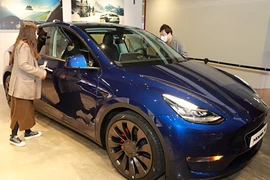 Mẫu xe Model Y của Tesla. (Ảnh: Yonhap/TTXVN)