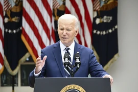 Tổng thống Mỹ Joe Biden phát biểu tại Nhà Trắng ở Washington DC. (Ảnh: Kyodo/TTXVN) 