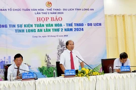 Chủ trì họp báo Tuần Văn hóa-Thể thao và Du lịch Long An năm 2024. (Nguồn: Thanh Niên) 