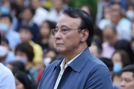 Bị cáo Đỗ Anh Dũng (Chủ tịch Hội đồng Quản trị, kiêm Tổng Giám đốc Công ty Tân Hoàng Minh) nhận mức án 8 năm tù. (Ảnh: Phạm Kiên/TTXVN)