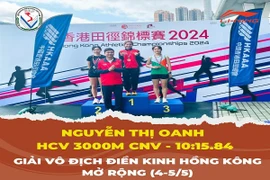Nguyễn Thị Oanh giành chiến thắng thuyết phục tại giải Vô địch Điền kinh Hong Kong mở rộng. (Nguồn: Cục Thể dục Thể thao)