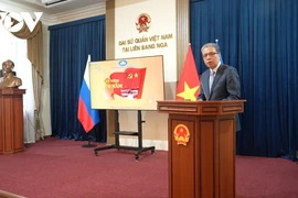 Đại sứ Việt Nam tại Nga Đặng Minh Khôi phát biểu tại buổi lễ. (Nguồn: VOV)