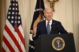 Tổng thống Mỹ Joe Biden phát biểu tại Nhà Trắng ở Washington, D.C. (Ảnh: AFP/TTXVN)
