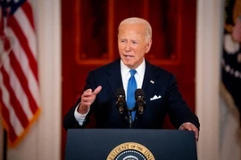 Tổng thống Mỹ Joe Biden phát biểu với báo giới tại Nhà Trắng, Washington D.C., ngày 1/7/2024. (Ảnh: Getty Images/TTXVN)