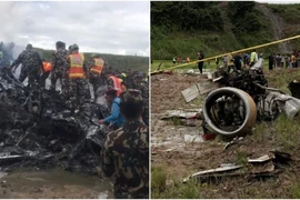Hiện trường vụ tai nạn máy bay của hãng Saurya Airlines tại Kathmandu (Nepal), ngày 24/7/2024. (Ảnh: Reuters/TTXVN)