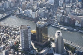 Khung cảnh Sumida nhìn từ tháp Tokyo Skytree. (Ảnh: Nguyễn Tuyến/TTXVN)