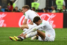 Nỗi buồn của các tuyển thủ Anh sau khi để thua 1-2 trước đội Croatia trong trận bán kết World Cup 2018 diễn ra ở Moskva, Nga ngày 11/7. (Nguồn: AFP/ TTXVN)