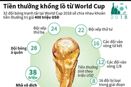 Khoản tiền thưởng khổng lồ được trao tại World Cup 2018