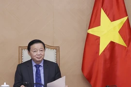 Phó Thủ tướng Trần Hồng Hà điện đàm với Phó Thủ tướng Nga Alexander Novak. (Ảnh: Văn Điệp/TTXVN)
