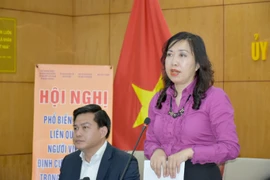 Thứ trưởng Bộ Ngoại giao Lê Thị Thu Hằng, Chủ nhiệm Ủy ban Nhà nước về người Việt Nam ở nước ngoài phát biểu tại Hội nghị. (Ảnh: Diệp Trương/TTXVN)