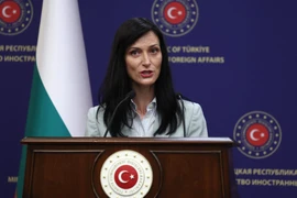 Ngoại trưởng Bulgaria Mariya Gabriel trong cuộc họp báo tại Ankara, Thổ Nhĩ Kỳ. (Ảnh: AFP/TTXVN)