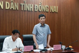 Ông Lê Anh Tuấn, Thứ trưởng Bộ Giao thông vận tải phát biểu tại buổi làm việc. (Ảnh: Công Phong/TTXVN)
