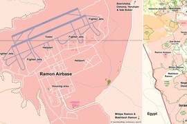 Bản đồ Căn cứ không quân Ramon của Israel. (Nguồn: Wikipedia)