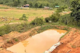 Một hồ nước tưới cây ở Lâm Đồng, nơi từng xảy ra một vụ đuối nước thương tâm. (Ảnh: TTXVN phát)