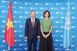 Tổng Bí thư, Chủ tịch nước Tô Lâm với Tổng Giám đốc UNESCO Audrey Azoulay. (Ảnh: Trí Dũng/TTXVN)