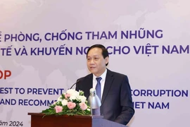 Phó Trưởng Ban Nội chính Trung ương Nguyễn Thanh Hải phát biểu chỉ đạo hội hội thảo. (Ảnh: Phương Hoa/TTXVN)