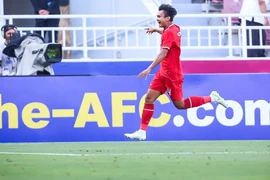 Komang Teguh ghi bàn thắng giúp U23 Indonesia tạo địa chấn. (Nguồn: AFC)
