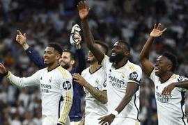 Niềm vui của các cầu thủ Real Madrid trong chiến thắng trước Barcelona. (Nguồn: Getty Images)