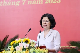 Chủ tịch UBND tỉnh Bắc Ninh Nguyễn Hương Giang. (Ảnh: Dương Giang/TTXVN)