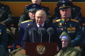 Tổng thống Liên bang Nga Vladimir Putin phát biểu tại buổi lễ kỷ niệm. (Nguồn: Reuters)