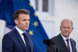 Tổng thống Pháp Emmanuel Macron và Thủ tướng Đức Olaf Scholz. (Nguồn: dpa)