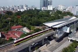 Tuyến đường sắt đô thị Nhổn-Ga Hà Nội dự kiến được đưa vào khai thác trong năm 2024. (Ảnh: Huy Hùng/TTXVN)