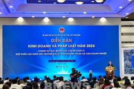 Khai mạc Diễn đàn kinh doanh và pháp luật năm 2024. (Ảnh: Ngọc Quỳnh/TTXVN)