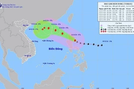 Đường đi của bão TORAJI, lúc 7giờ ngày 11/11/2024. (Ảnh: TTXVN phát)