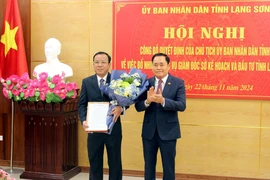 Ông Phan Hồng Tiến, Bí thư Huyện ủy, Chủ tịch HĐND huyện Hữu Lũng được điều động, bổ nhiệm giữ chức Giám đốc Sở Kế hoạch và Đầu tư tỉnh Lạng Sơn từ ngày 22/11/2024. (Ảnh: Văn Đạt/TTXVN)